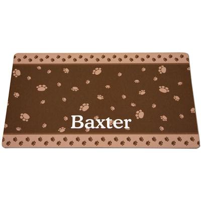Drymate Brown & Tan Paw Border Personalized Cat Litter BoX Mat, 20" L X 28" W