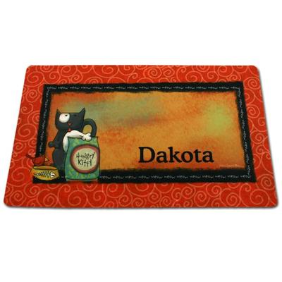 Drymate Hungry Kitty Personalized Cat Litter Box Mat, 20" L X 28" W
