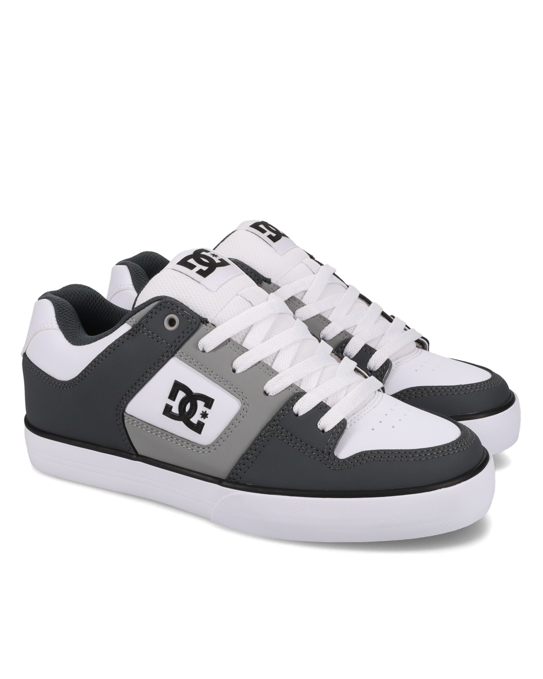 Sneaker DC SHOES "Pure", Herren, Gr. 7,5(40), grau, grau, weiß, 55, 4% Leder, 44, 6% Synthetik, Schuhe Skaterschuh Sneaker low