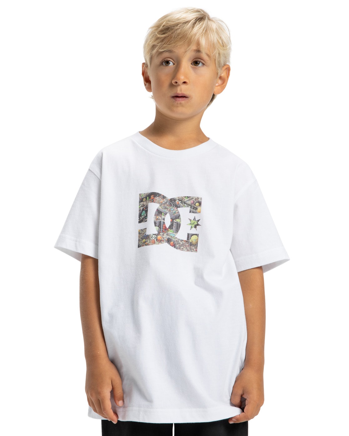 T-Shirt DC SHOES "DC Star Filled", Jungen, Gr. 10(140-148cm), weiß, 75% Baumwolle, 25% Baumwolle, Shirts T-Shirt