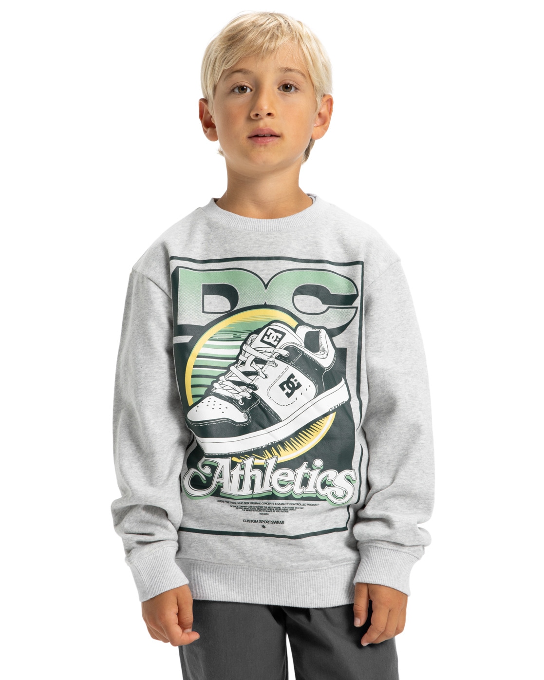 Sweatshirt DC SHOES "Manteca Tribute", Jungen, Gr. 10(140-148cm), grau (light erdgrau), Obermaterial: 55% Baumwolle, 25% Baumwolle, 20% Polyester;, Sweatshirts Sweatshirt
