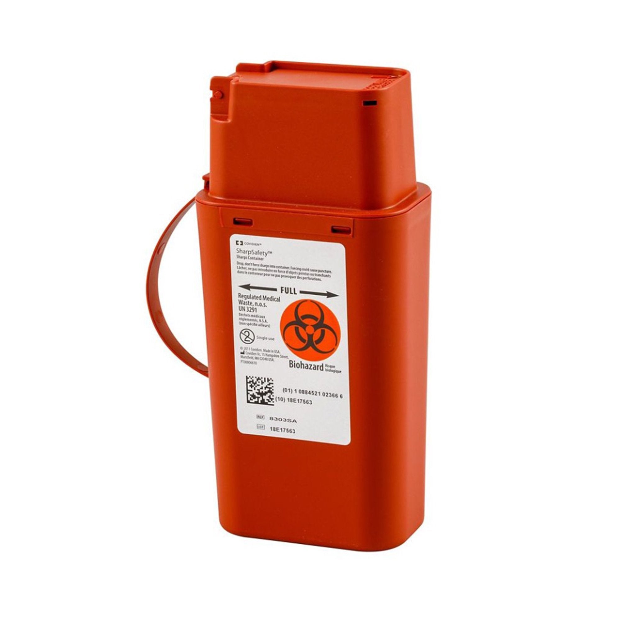 SharpSafety Pocket Shuttle Sharps Container Red Base 8-3/4 H X 2-1/2 D X 4-1/2 W Inch Vertical Entry 0.25 Gallon (358432_EA) 1/EA SharpSafety™ Sharp