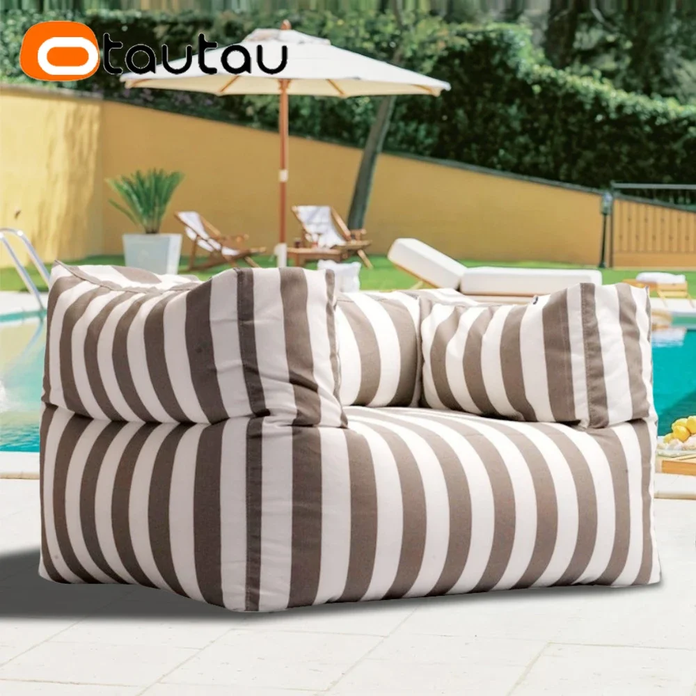 OTAUTAU 1-Sitzer-Sitzsackbezug für den Außenbereich, Schwimmbad, Strand, Club, Couch, Sessel SF493. 【Kein Füllstoff! Sie müssen es selbst füllen!】 Image