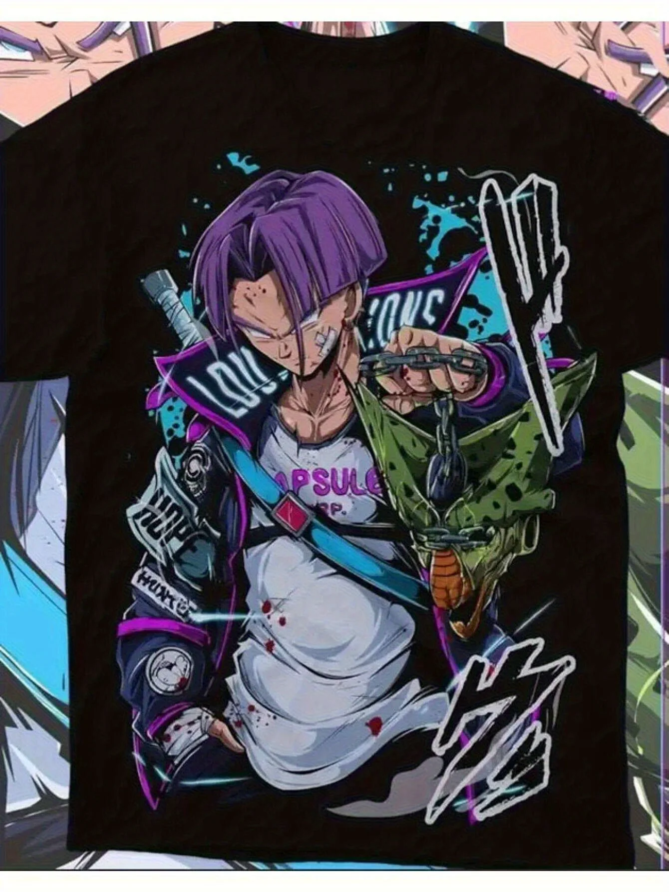 Dragon Ball Hot Blood Anime GOKU Majin Buu Peripherer Druck Sommer Herren- und Damen-T-Shirts Baumwolle Lose kurze Ärmel Image