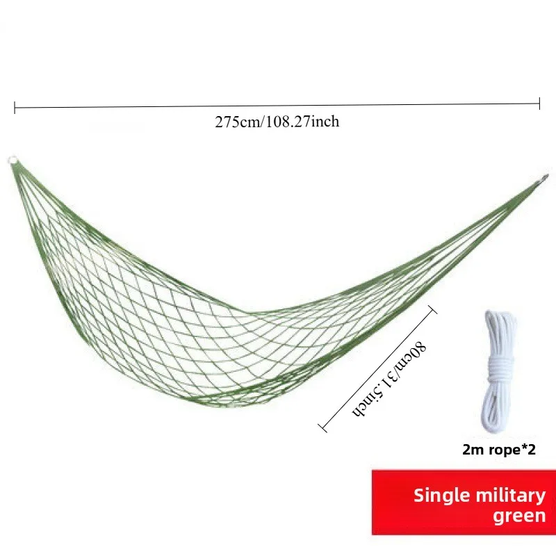 Outdoor-Waren Bold Mesh Camping Hängematte Nylonseil Einzelhängematte Mesh Hängematte