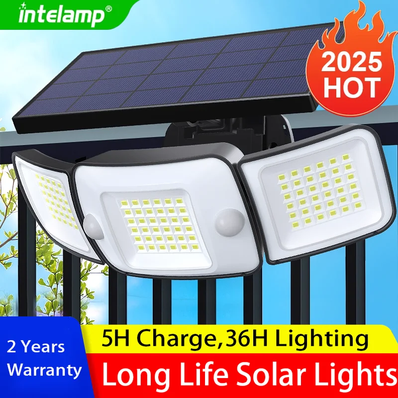 1200LM lumière solaire pour lampe solaire extérieure lumière du soleil capteur de mouvement lumière télécommande étanche jardin rue mur cour lampe
