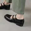 2025, frühling Frauen Pumpen Schaffell Leder Runde Kappe Low-ferse Frauen Schuhe Aus Echtem Leder Mary Jane Retro Damen Schuhe
