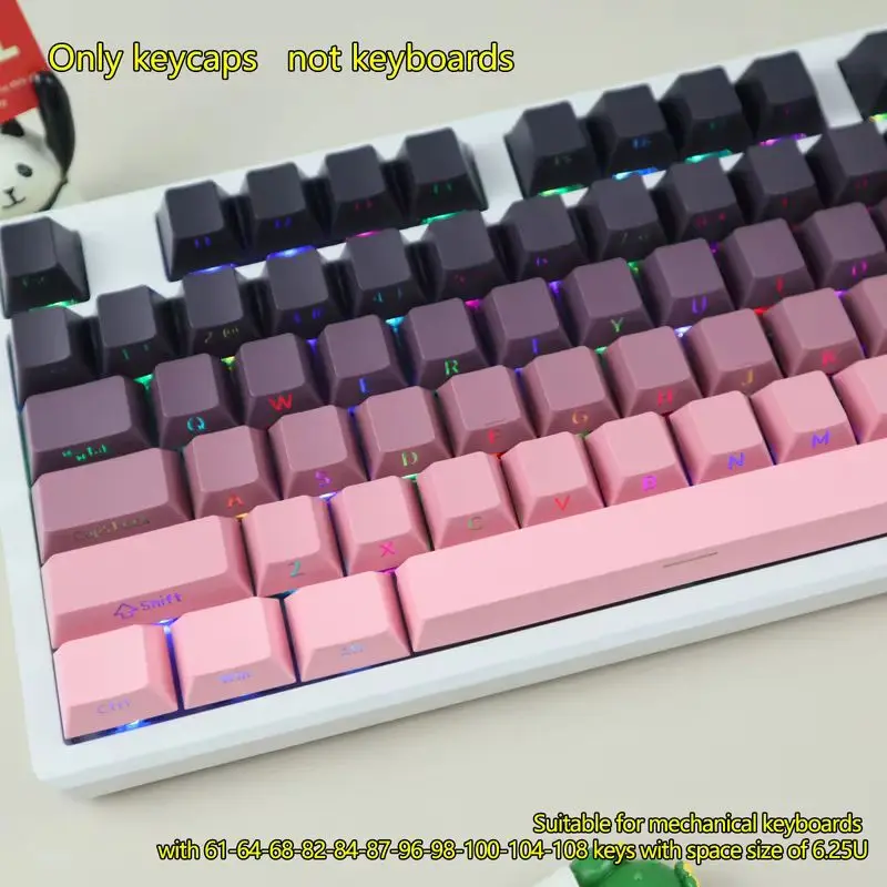 Pulver Gradient Side Geschnitzte Tastenkappen Cherry Blackberry Mechanische Tastatur Tastenkappe Für 61/68/75/87/98/104 Schlüssel Computer Zubehör Image