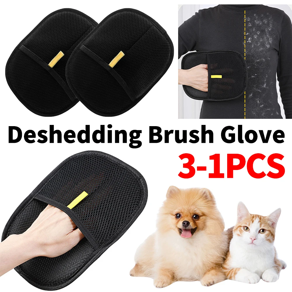 Universeller Haustier-Haarentfernungshandschuh, bissfeste Pflegehandschuhe mit flexiblem Handgelenk-Design zum Baden/Bürsten aller Pelztypen Image