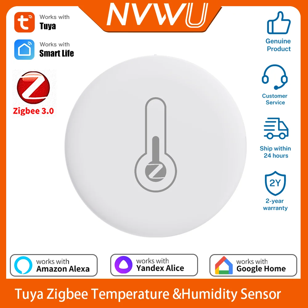 Smart Temperatur Feuchtigkeit Sensor Zigbee 3,0 Thermometer APP Remote Monitor Arbeit Mit Tuya Smart Leben Yandex Zigbee2Mqtt ZHA Image