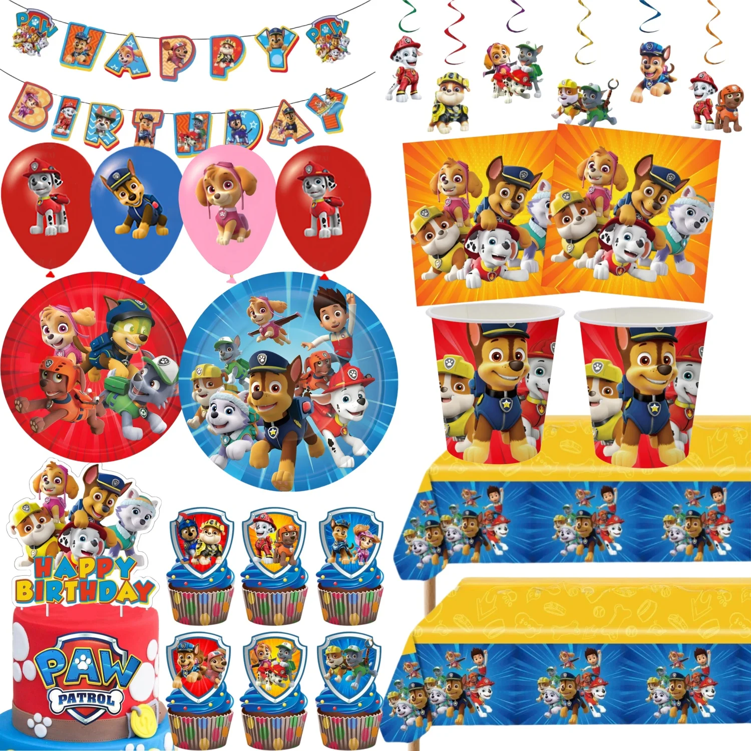Geburtstag Party Dekor Paw Patrol Geburtstag Einweg Tasse Tischdecke Teller Serviette Baby Dusche Paw Patrol 4. Geburtstag Party Gefälligkeiten Image