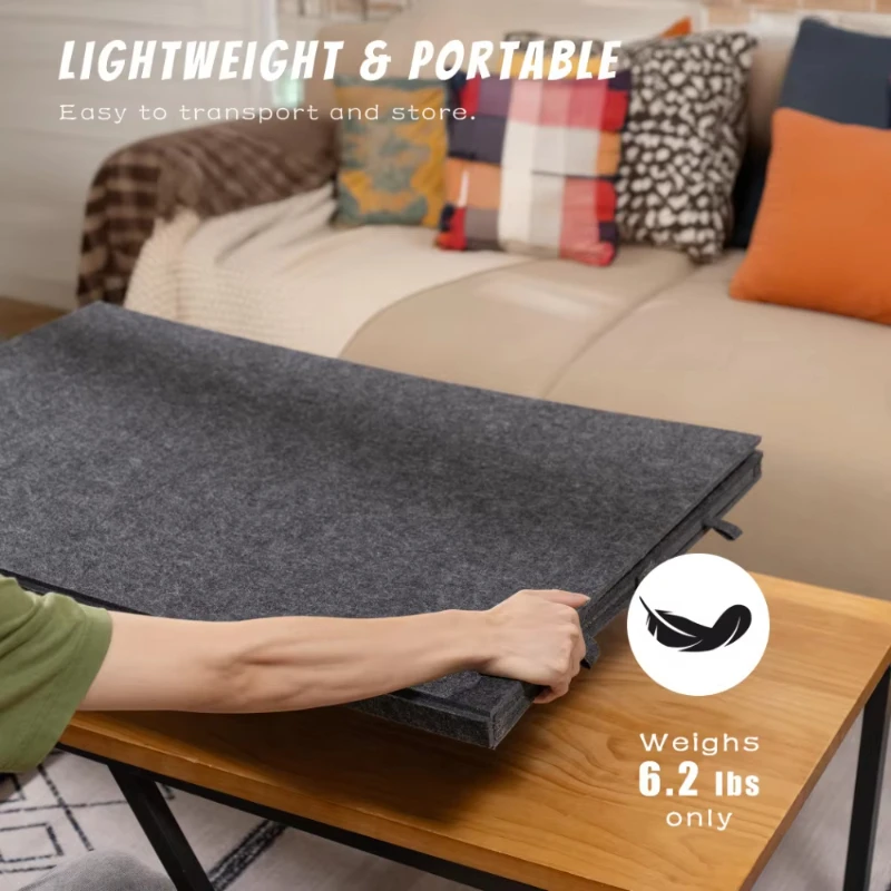 77 x 52 cm Filz 6-in-1-Puzzle-Aufbewahrungstablett-Set mit 6 Schubladen, tragbarer faltbarer Puzzle-Tisch für die Organisation zu Hause