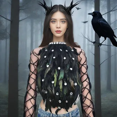 Halloween Frauen Vintage Faux Feder Bauchband Schal Karneval Hexe Cosplay Make-Up Bühne Zeigen Laufsteg Kostüm Zubehör Image
