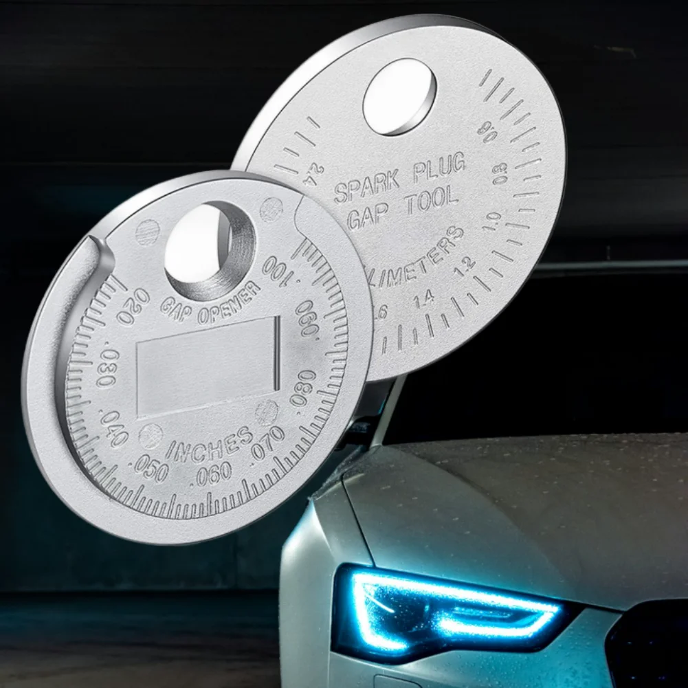 Zündkerzen-Lückenlehre, Messwerkzeug, 0,02–0,1 Zoll/0,6–2,4 mm Skala, Fühlerlehre für die Reparatur von Auto- und Motorrad-Zündsystemen