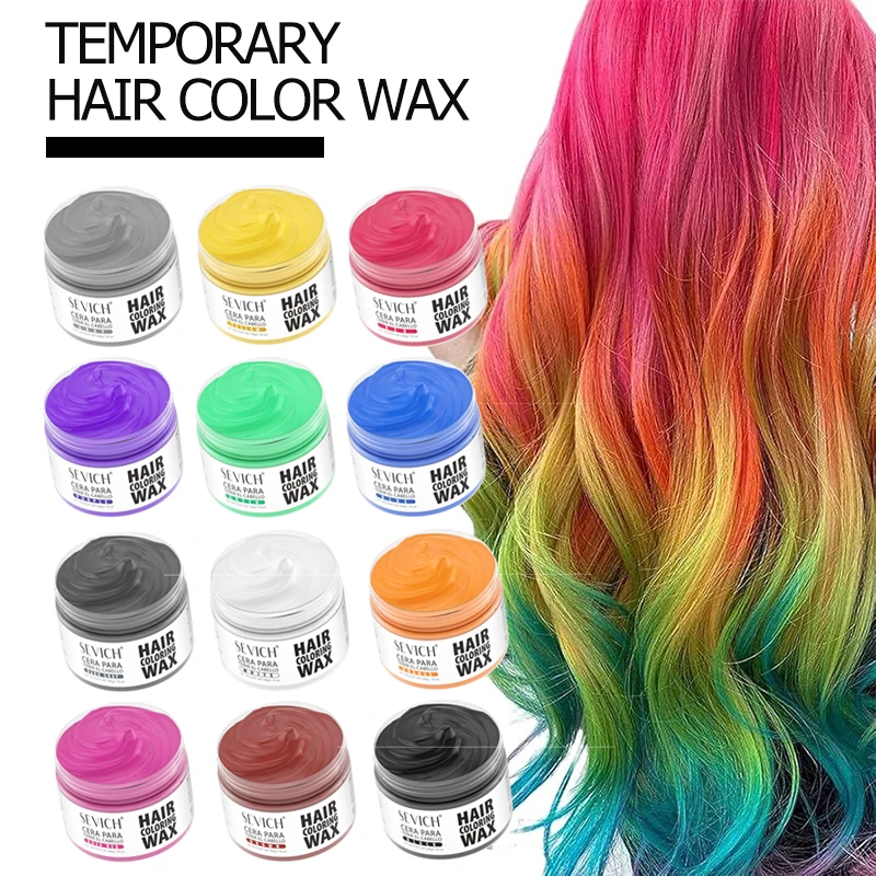 Hair Colour Wax Temporary Hair Color Wax Easy To Wash DIY Hairs Dyed Mud Long Lasting Paint Coloring Cream Colored Hair Dye