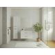 Mobile per bagno sospeso lavabo singolo colonna portaoggetti 80 cm Bianco - KAYLA