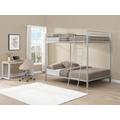Letto a castello 2 x 140 x 190 cm Argento + Materasso - GEMINI III