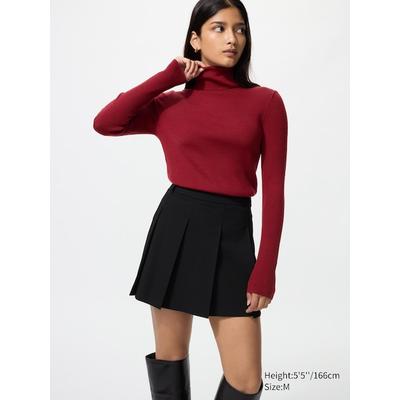 Uniqlo - 100% Merino Ribbed Turtleneck Jumper - Red - XXL