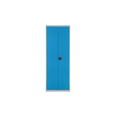PROREGAL Flügeltürenschrank Owl mit 17 Fachböden + 108 Sichtlagerkästen | HxBxT 195x71x30cm | Lichtgrau/Lichtblau | Spind, Kleinteillager Image