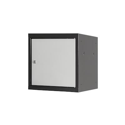 PROREGAL Schließfachwürfel Blocky mit Zylinderschloss + 2 Schlüssel | HxBxT 40x40x40cm | Anthrazit/Lichtgrau | Tresor, Schließfach, Schlüssel Image