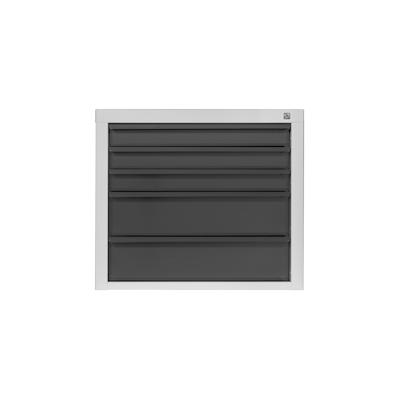 PROREGAL Schubladenschrank Kobra mit 5 Schubladen | HxBxT 60x70x43,5cm | Lichtgrau/Anthrazitgrau | Schubladenbox, Werkzeugschublade Image