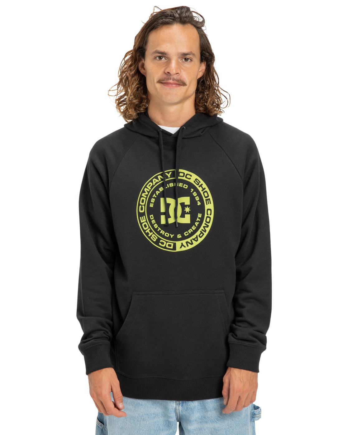 Kapuzensweatshirt DC SHOES "DC Corpo Raglan", Herren, Gr. S, schwarz, 55% Baumwolle, 25% Baumwolle, 20% Polyester, Sweatshirts