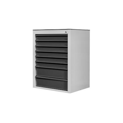 PROREGAL Schubladenschrank Kobra mit 8 Schubladen | HxBxT 90x71x55cm | Lichtgrau/Anthrazitgrau | Schubladenbox, Werkzeugschublade Image