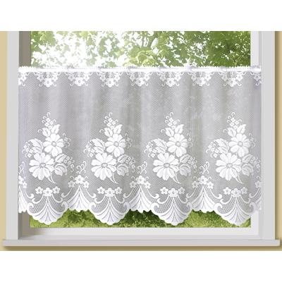 Scheibengardine WECKBRODT "Mara", weiß, B:105cm H:50cm, Polyester, Gardinen, Bistro, Gardine, Store, floral Image