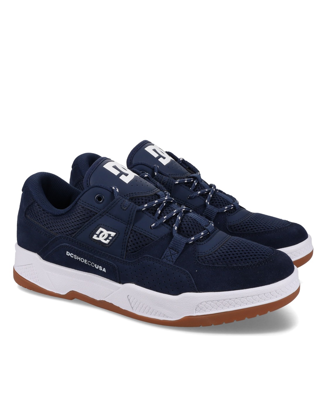 Sneaker DC SHOES "Construct", Herren, Gr. 4,5(36,5), blau (navy, blau), 54.6% Leder, 20.9% Synthetikmaterial, 25.5% Polyester, Schuhe Sneaker