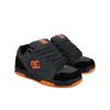 Sneaker DC SHOES "DC Coiler", Gr. 12,5(46,5), grau (grau, schwarz, orange), 42.52% Leder, 34.74% Synthetikmaterial, 22.74% Polyester, Schuhe