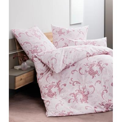 Bettwäsche JANINE "Edelflanell78068 0", rot (rosenholz), B/L: 155cm x 200cm, , Edel-Köper-Flanell, B/L: 80cm x 80cm, Edel-Köper-Flanell, Obermaterial: 100% Baumwolle, Bettwäsche, mit Reissverschluss Image