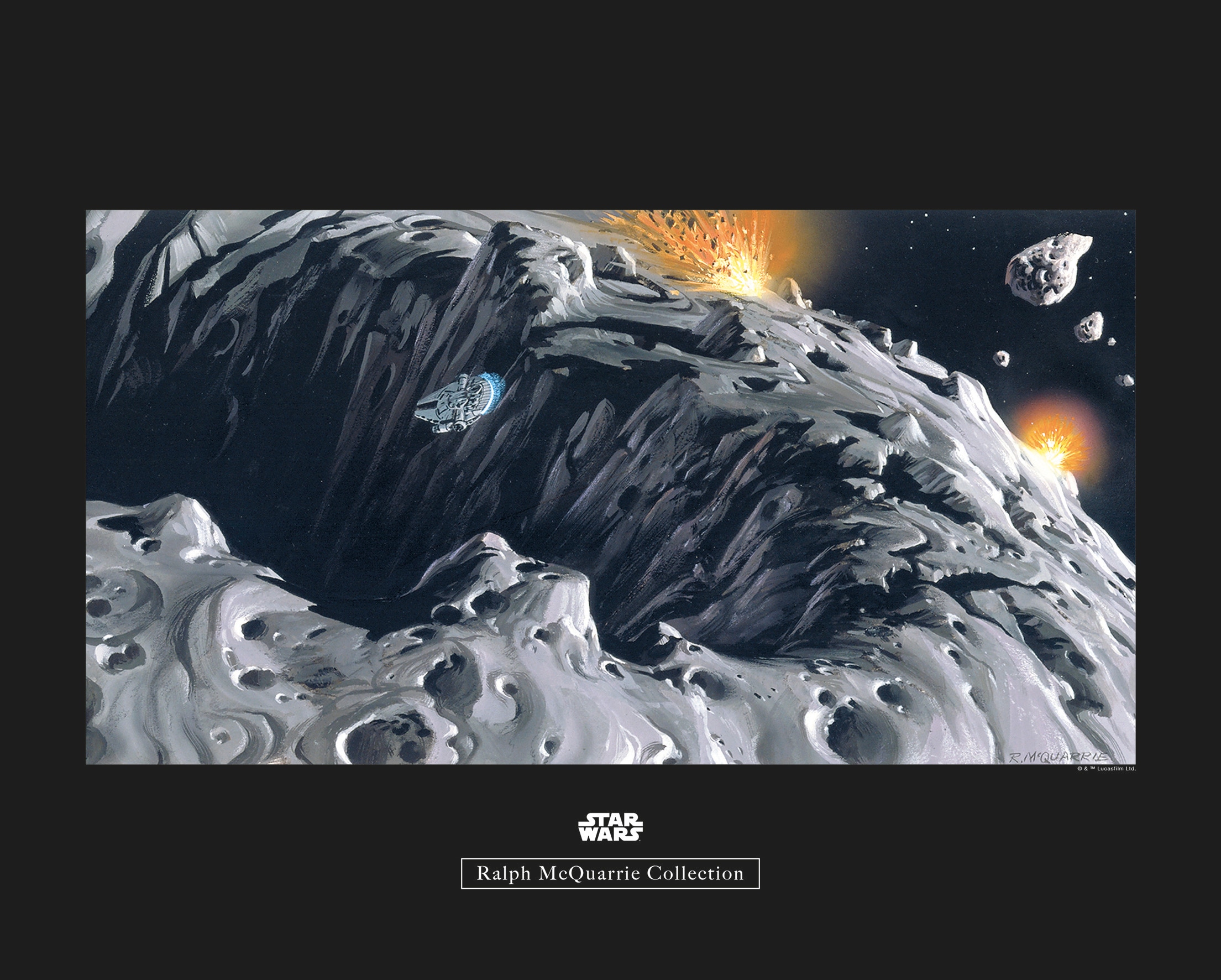 Bild KOMAR "Star Wars Classic RMQ Asteroid", bunt (farbe bild(er): bunt), B:50cm H:40cm, Holz, Papier, Bilder, Wandbild zur Dekoration im Kinderzimmer - ohne Rahmen Image