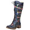 Schnürstiefel LAURA VITA "LAURA VITA Stiefel Leder/Textil", Damen, Gr. 40, blau, Leder, Textil, casual, Schuhe