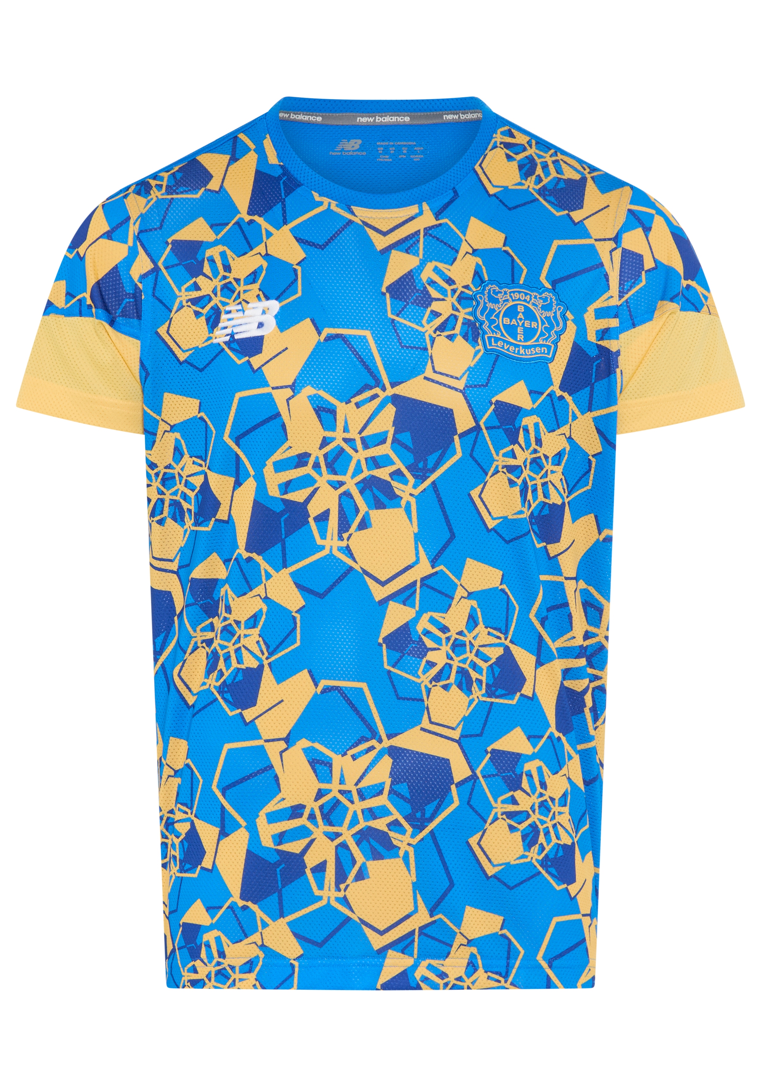 Trainingsshirt NEW BALANCE "BAYER 04 LEVERKUSEN MATCH JERSEY", Damen, Gr. S, blau oasis, Obermaterial: 100% Polyester, Shirts, für Erwachsene, Kurzarmdesign, schnell trocknend, atmungsaktiv