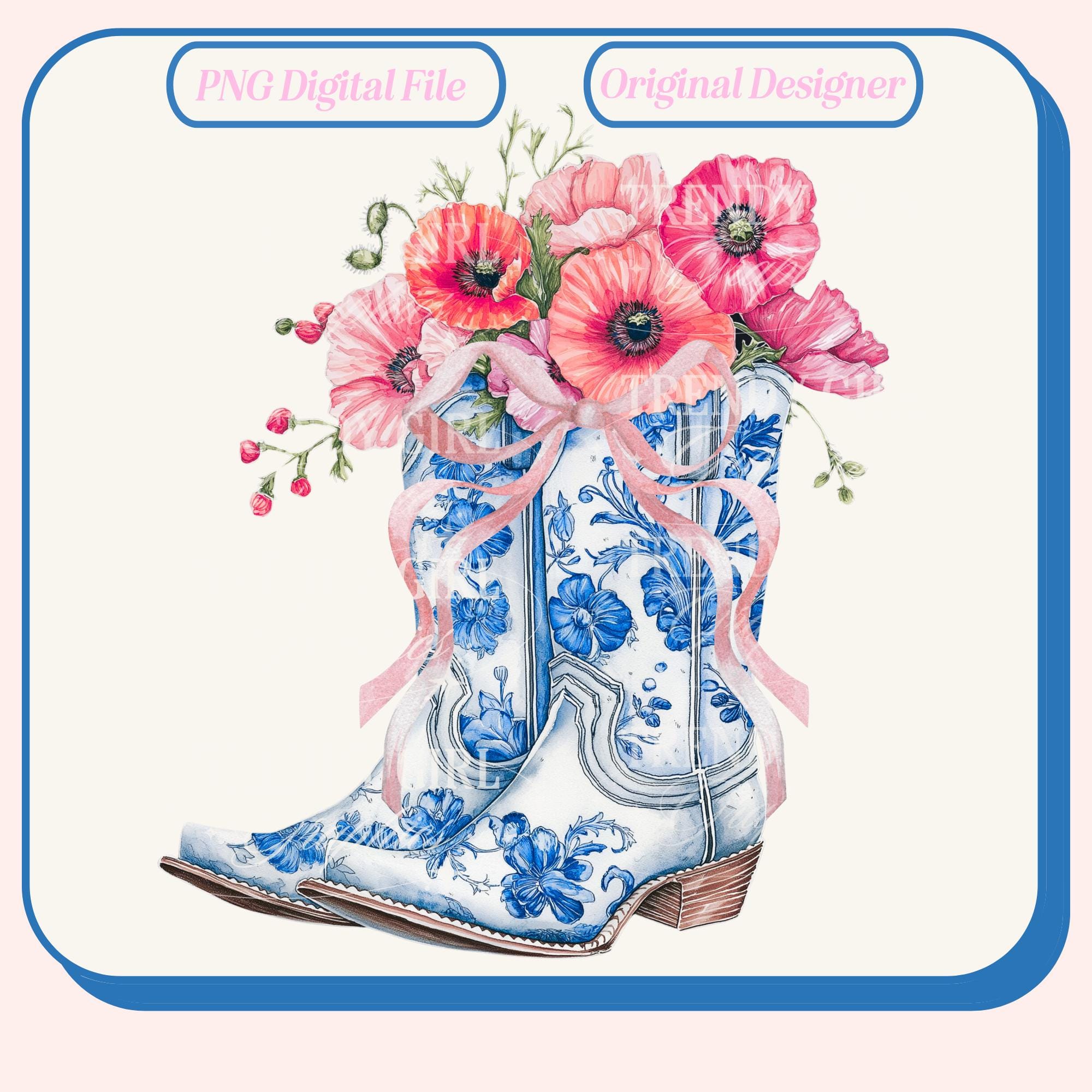 Chinoiseries, Cowgirl png, Toile de jouy, Floral bleu png, Texas png, Bonjour png Western Summer png Country Tshirt Design Western Png Country png