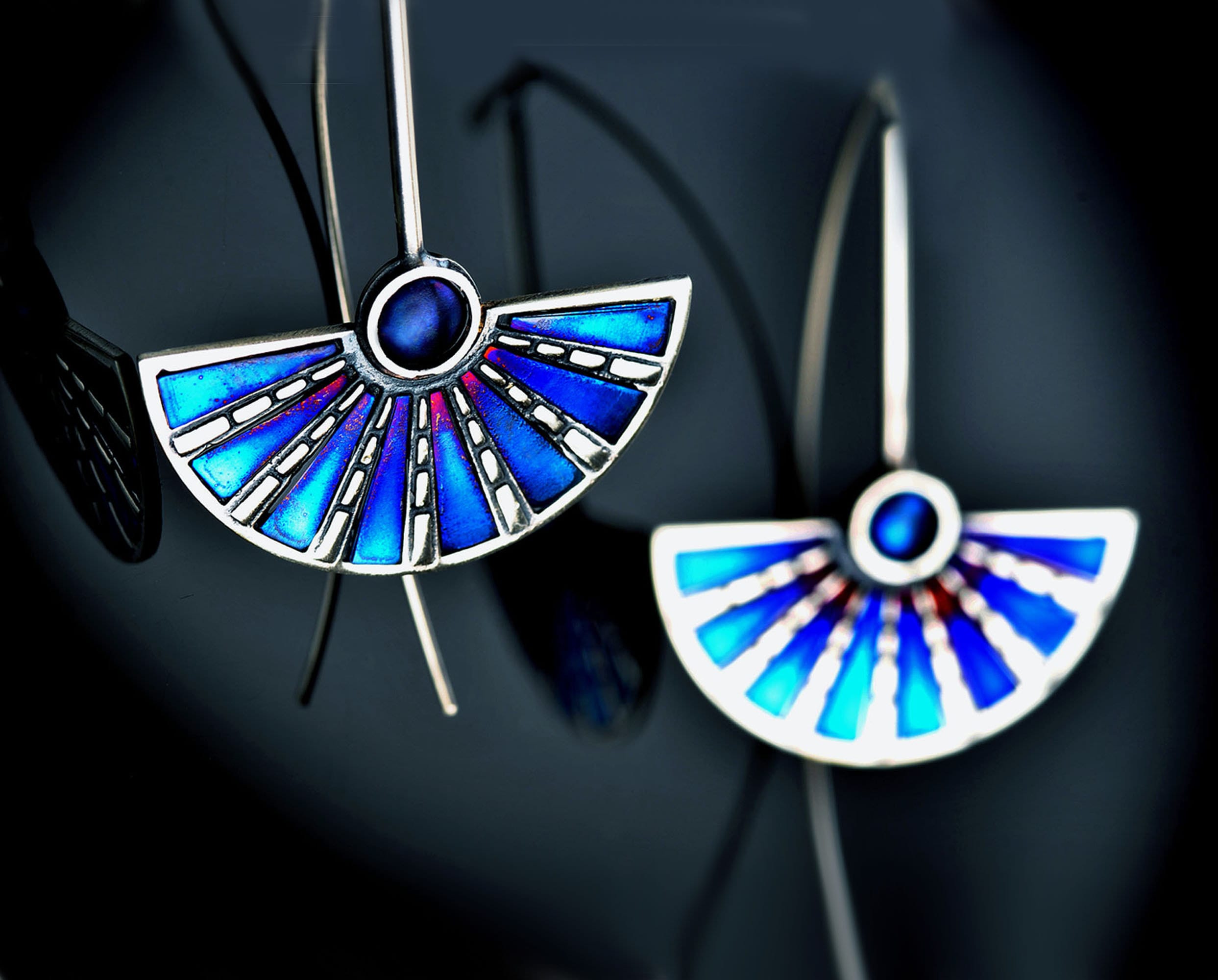 Boucles d'oreilles pendantes modernes en argent, boucles d'oreilles en titane, boucles d'oreilles en titane, boucles d'oreilles artistiques, boucles d