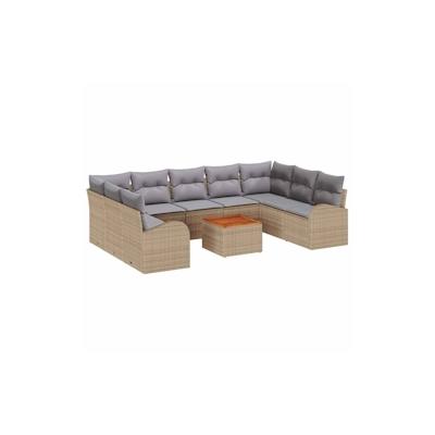 vidaXL Garten-Sofa-Set 10 pcs Beige, hellgrau Image