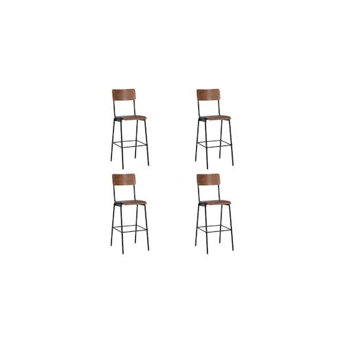 vidaXL Barhocker 4 Stk. Massives Sperrholz Stahl