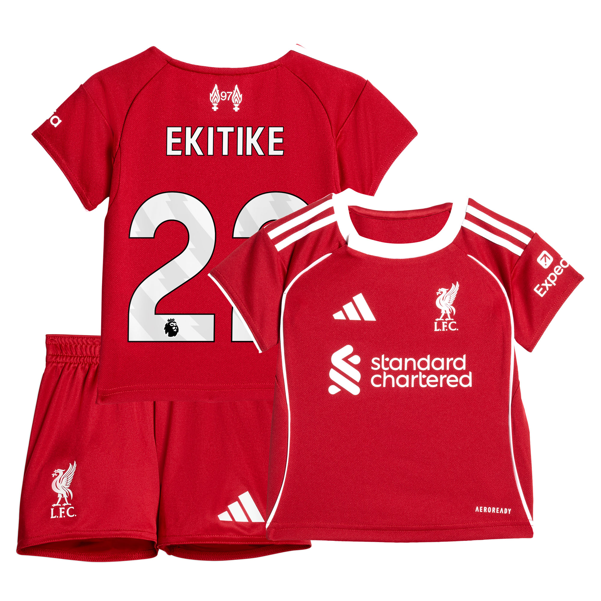 Liverpool adidas Baby-kit Domicile 25/26 avec flocage Ekitike 22