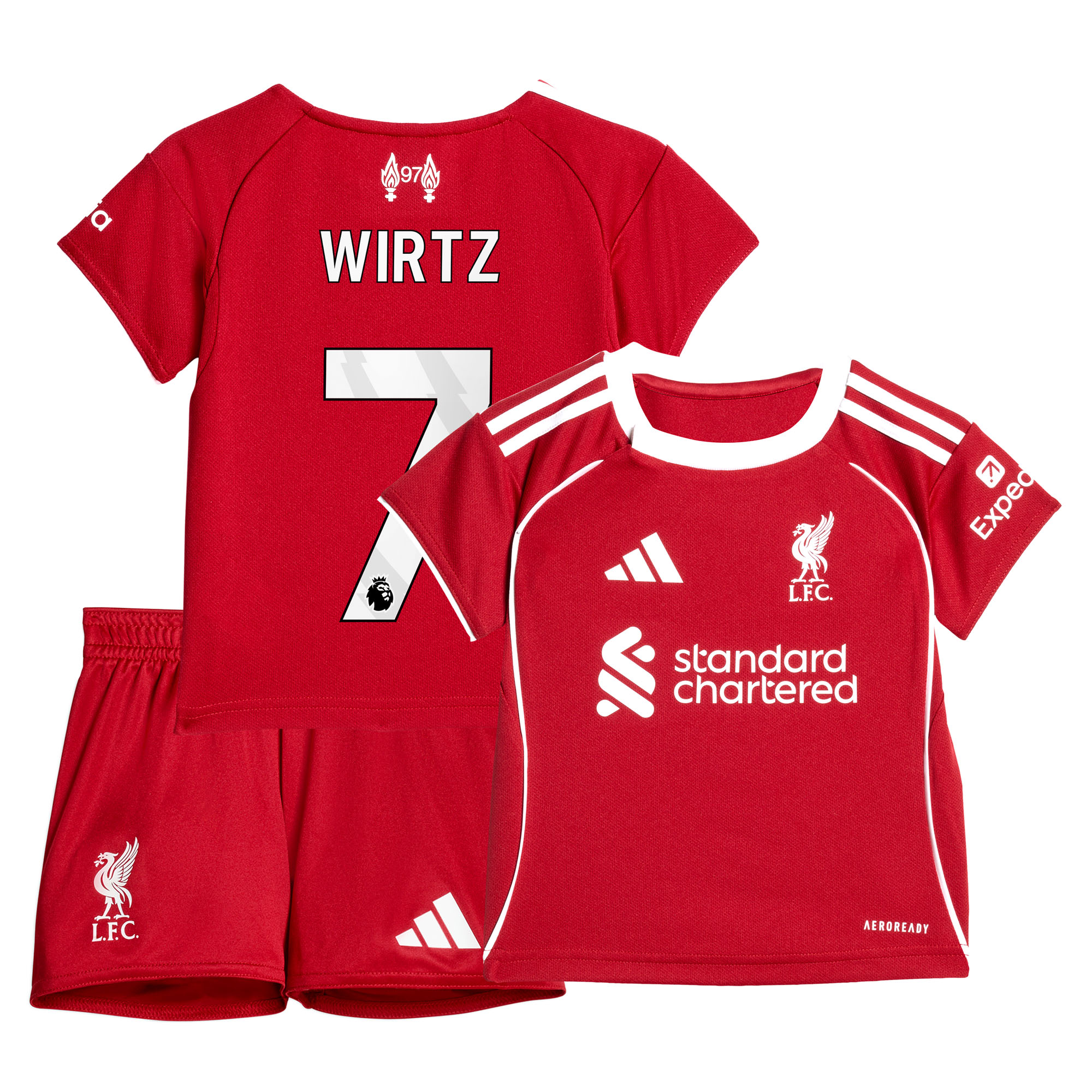 Liverpool adidas Baby-kit Domicile 25/26 avec flocage Wirtz 7