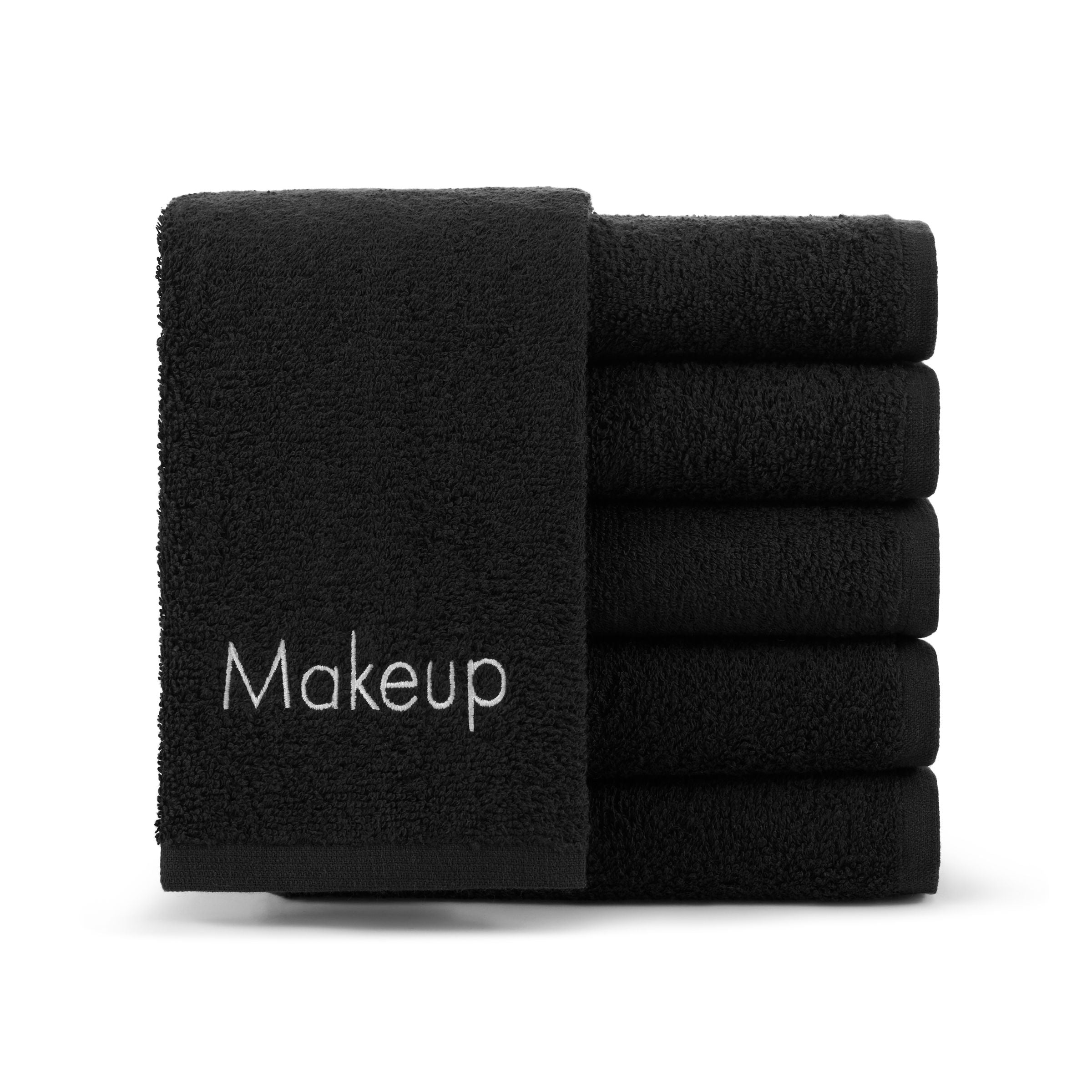 Arkwright Home Hotel Cotton Makeup Fingertip Towel 11x17 Black (6/Pack) (P-MAKEUP-11X17)