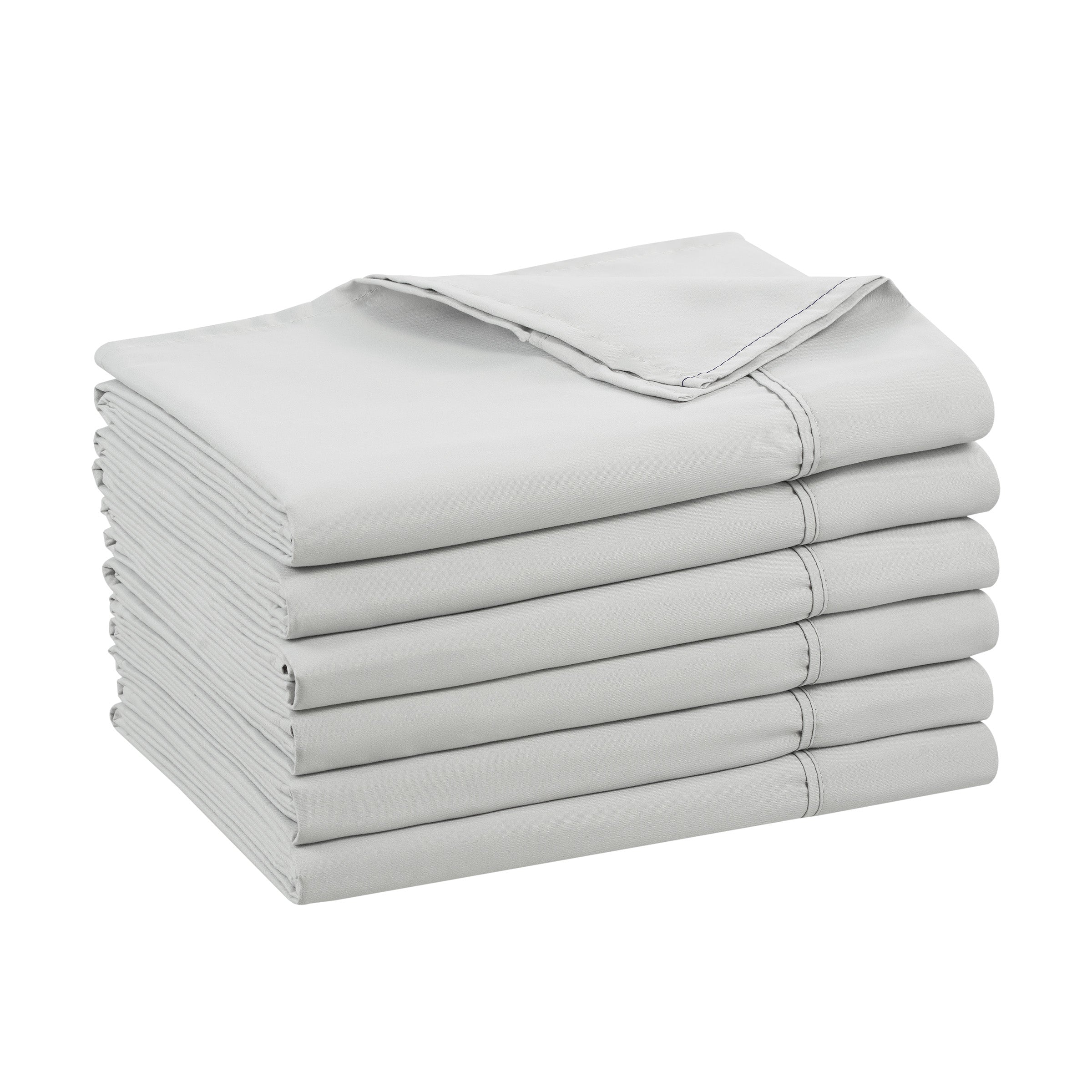 Host & Home Microfiber Flat Sheet Twin Grey (6/Pack) (P-MFS-66104-GY)