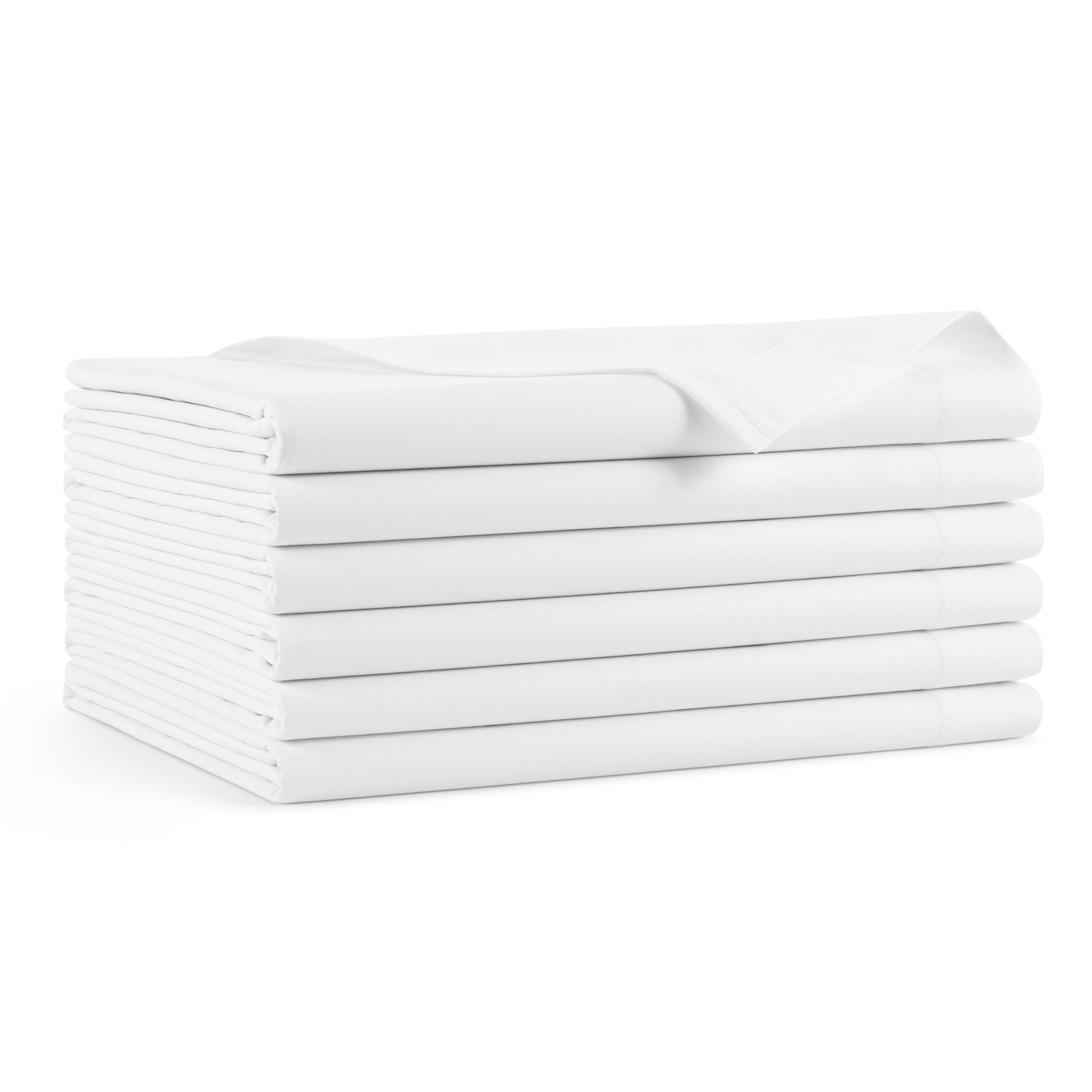Arkwright Home Lulworth T200 Flat Sheet Queen White (6/Pack) (PK-T200-90115-6PK)