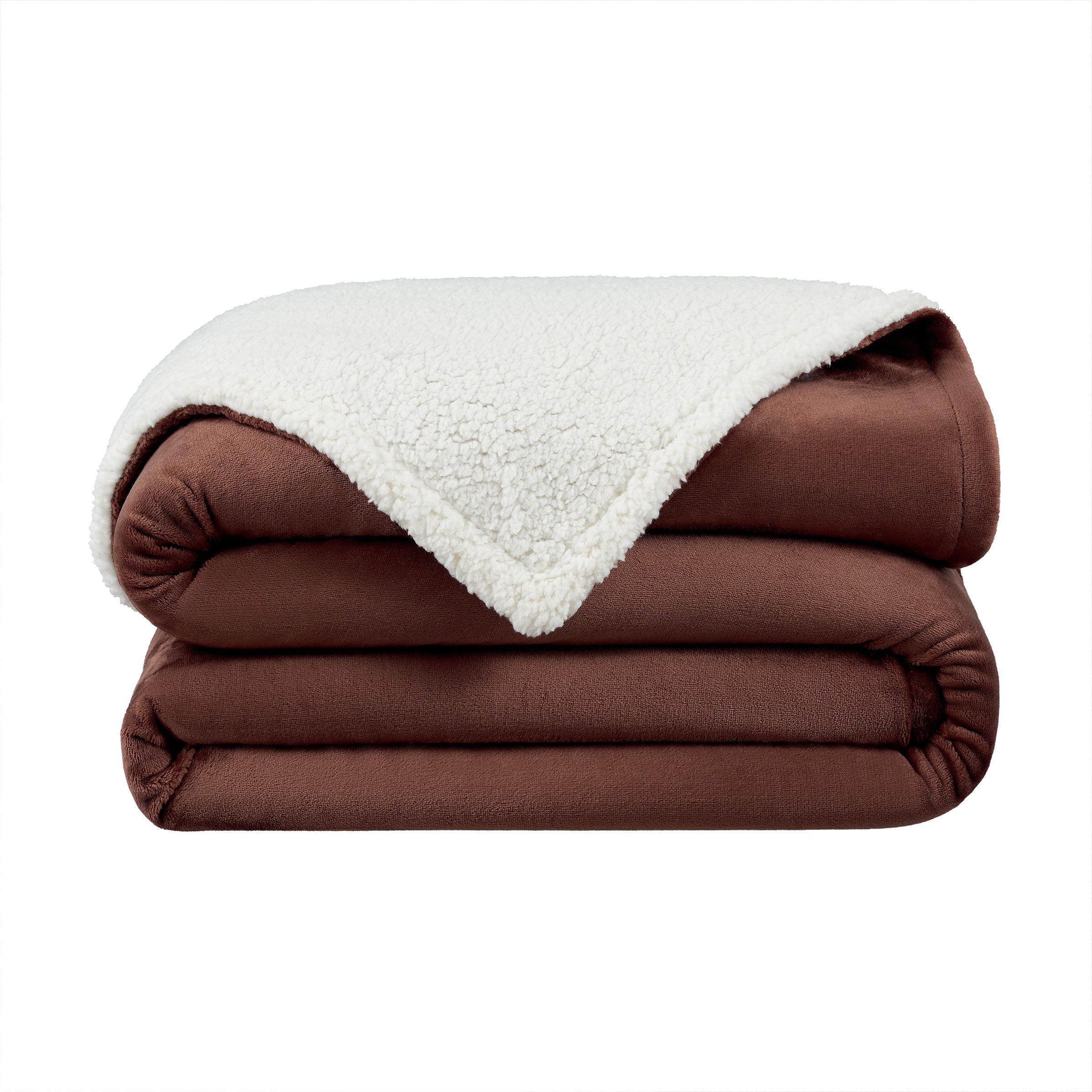 Host & Home Plush to Sherpa Blankets (Throw) 50x60 Chocolate (P-TH-PF-5060-BR)