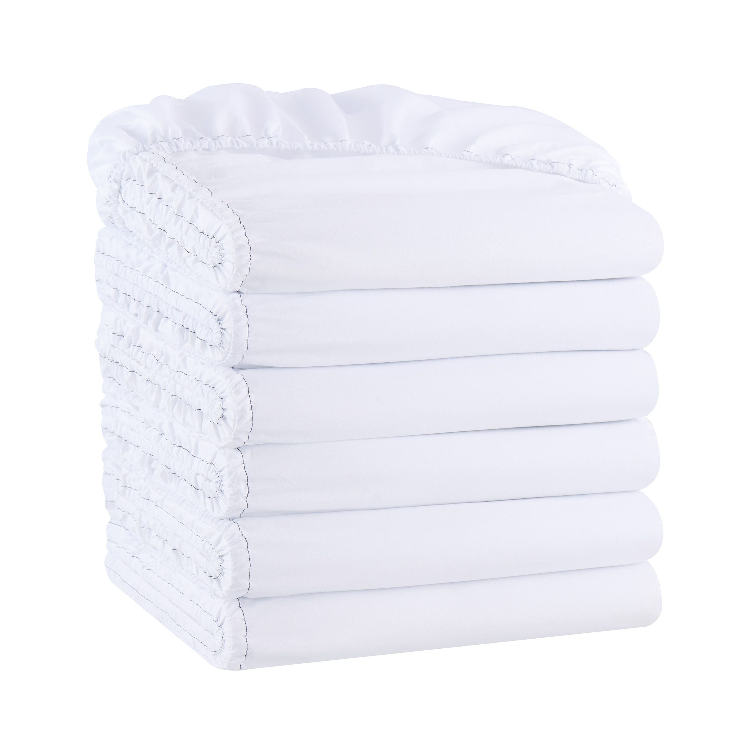 Host & Home Microfiber Fitted Sheet Twin White (6/Pack) (P-MFS-368012)
