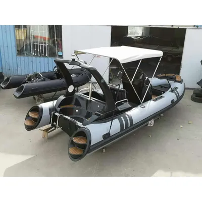 5.8 meters 8 people sea fishing boat, fiberglass bottom inflatable boat, PVC rubber