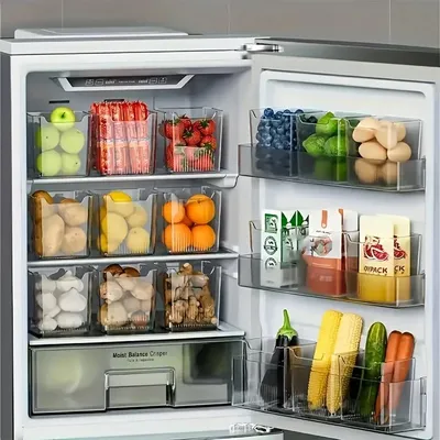 3/6/9 pcs Refrigerator side door Storage box fridge organizer for Fruits Vegetable kitchen organization and storage Space-Saving
