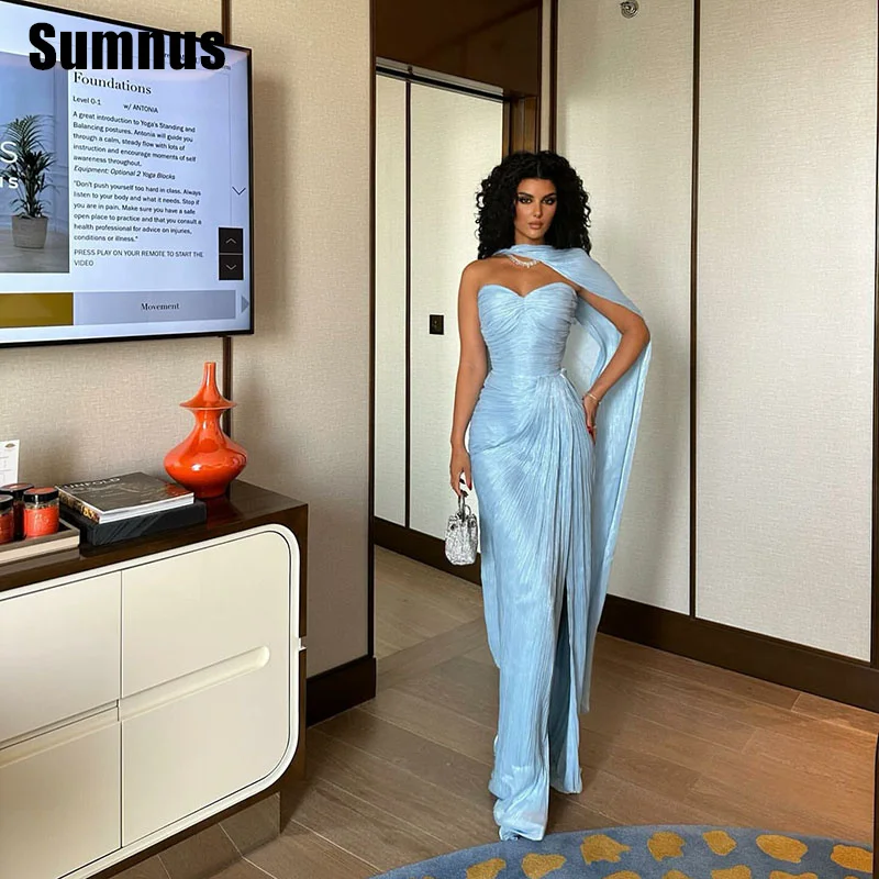 Sumnus Formelle Meerjungfrau-Abendkleider, ärmellos, herzförmige Falten, bodenlange Ballkleider فسات Cosa • •М Eno Image