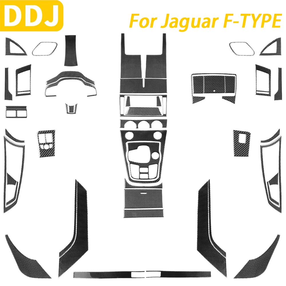 Per Jaguar F-TYPE 2013-2024 Console centrale in fibra di carbonio Cambio cruscotto Air Vent Pannello Trim Set Accessori auto Adesivo