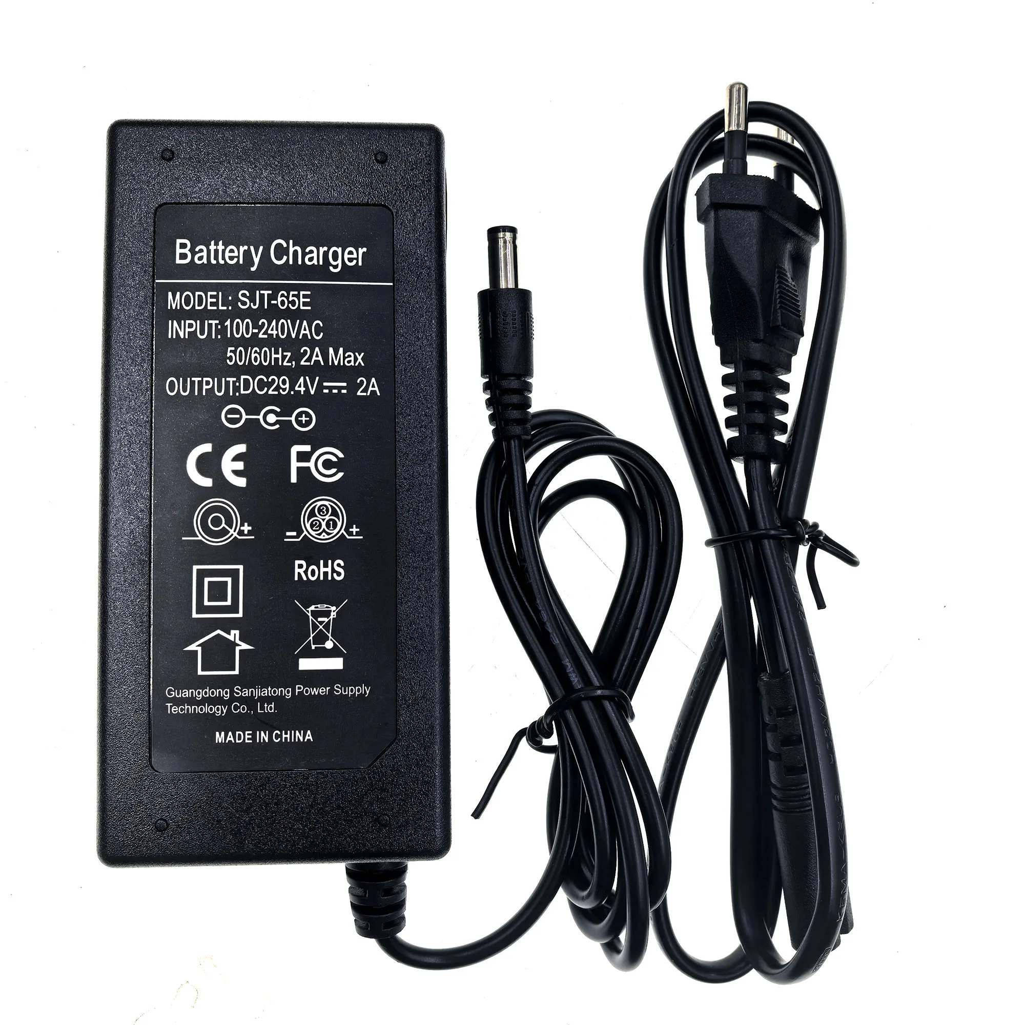 Caricabatteria agli ioni di litio da 29,4 V 2 A per caricabatteria al litio 24 V 25,2 V 25,9 V 7S con connettore DC5525